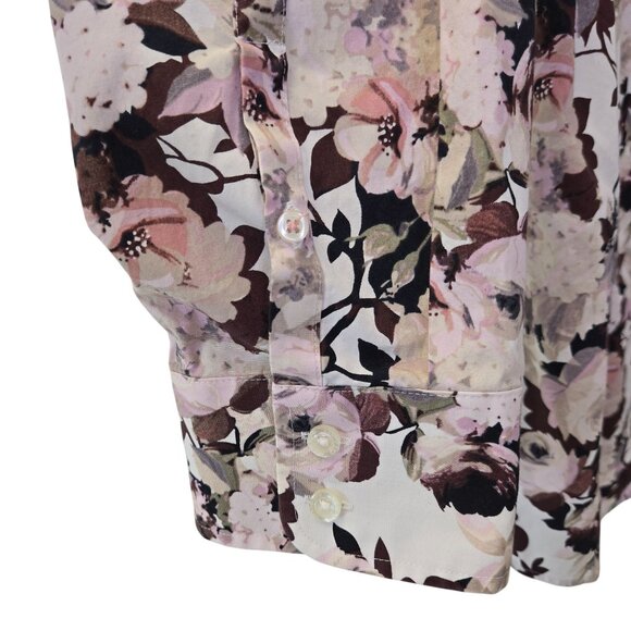 Lands' End Floral Non-Iron Supima Cotton Button Down Shirt Size 24W - Picture 5 of 6